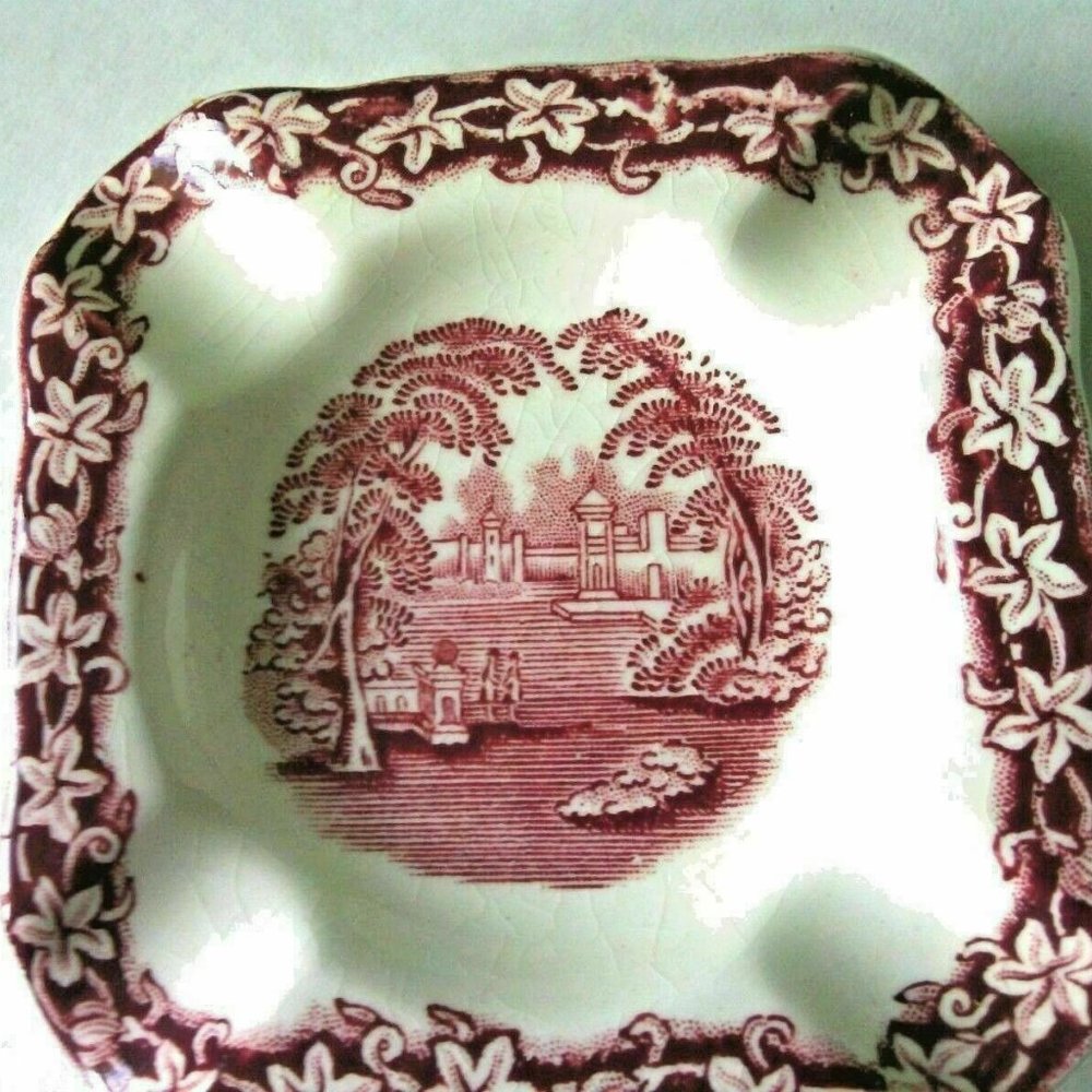 Ashtray Square Mason's Ash Tray Vintage Smokers Crafted Vista Ironstone English